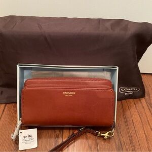 Coach full size/double zip wallet
